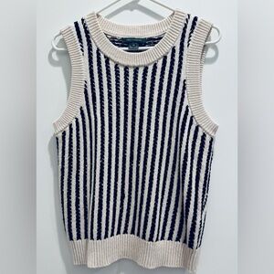 French Connection Black and Cream Knit Top